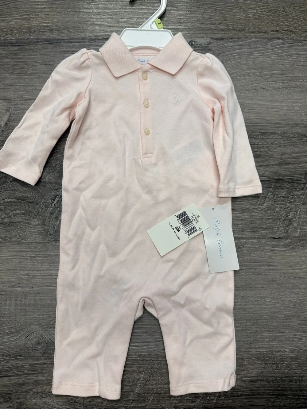 Ralph Lauren Light Pink Polo Baby One-Piece